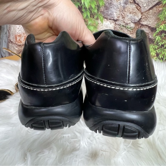 ROMEO PACINI Elegant Black Loafers with White Detailing, 10B - Picture 8 of 8